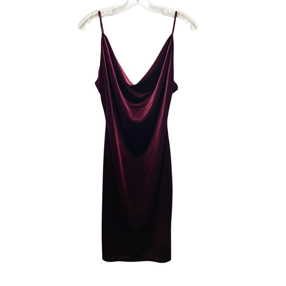 Lulus Velvet Cowl Neck Mini Dress Burgundy Red Women’s Size Large